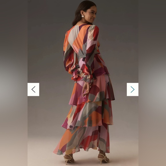 Anthropologie Plus Hutch Long-Sleeve V-Neck Wrap Maxi Dress - Picture 4 of 11